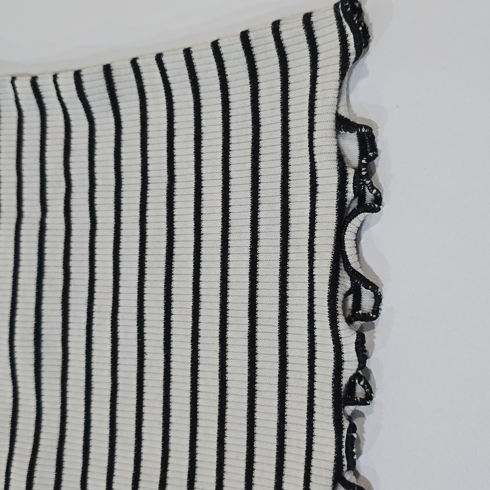 3/$15 Cat & Jack - Girls' Black/White Stripe Ribbed Long Sleeve Top - Picture 3 of 7
